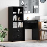  Stol s ladicama s policom s pohranom 2 pcs Crni hrast | shoptok.hr