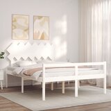 Krevet za starije s uzglavljem bijeli 140x200 cm masivnog drva | Eponuda.ba