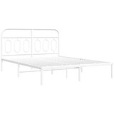 vidaXL Kovinski posteljni okvir z vzglavjem bel 140x200 cm | Shoptok.si
