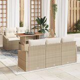 vidaXL vrtna sofa garnitura Set od 6 Bež Ratan Vrtna sofa garnitura | shoptok.hr