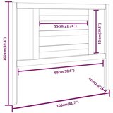  Posteljno vzglavje belo 106x4x100 cm trdna borovina, (20643462) | Shoptok.si