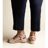 Gemre Beige low-heeled sandals with a buckle Horner | Shoptok.si