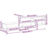  StojalozaTVnasteni 150x25x28,5cm Konstruiran les, (5000112784) | Shoptok.si