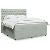 vidaXL Box spring postelja z vzmetnico svetlo siva 180x200 cm žamet | Shoptok.si