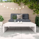  Vrtni stolček za noge bel 120x80 cm trdna borovina | Shoptok.si