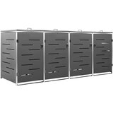  Lopa za 4 smetnjake 276,5x77,5x115,5 cm nerjaveče jeklo, (20753227) | Shoptok.si