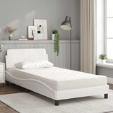  Krevet s madracem Dover bijeli 100 x 200 cm od umjetne kože | shoptok.hr