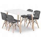 BOLZZ milano sto 120x80 cm + ferra trpezarijske stolice set 4 kom velvet siva Cene