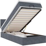 vidaXL Otomanski posteljni okvir z vzmetnico siv 100x200 cm žamet | Shoptok.si