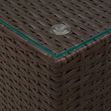  Bočni stolići sa staklenom površinom 3 kom smeđi od poliratana | shoptok.hr
