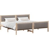  Okvir kreveta Smeđa i taupe 200 x 200 cm Masivna borovina | shoptok.hr