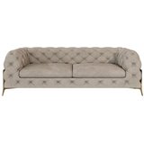 Ropez Sivo-bež baršunasti sofa 225 cm Chelsea Bis – Cijene