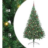 vidaXL Umjetna preddekorirana božićna jelka Zelena 210 cm PVC | Shoptok.si