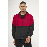 River Club Men's Red - Black Two Colors Inner Lined Water-Resistant Hooded Raincoat-windbreaker with Pocket.
