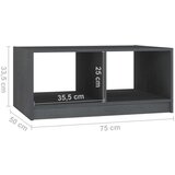 vidaXL Klubska mizica siva 75x50x33,5 cm trdna borovina | Shoptok.si
