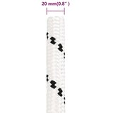 Pleteni brodski konop bijeli 20 mm x 100 m poliesterski | shoptok.hr