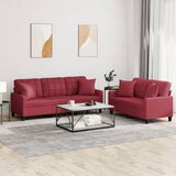  2-dijelni set sofa s jastucima boja vina od umjetne kože | shoptok.hr