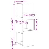  Kutni ormarić Bijelo 30 5x30x95cm Konstruirano drvo | shoptok.hr