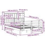 vidaXL Knjižna postelja brez vzmetnice 140x190 cm trdna borovina | Shoptok.si