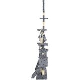  Penjalica za mačke sa stupovima za grebanje od sisala 230 - 250 cm siva s uzorkom šapa | shoptok.hr