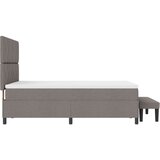 vidaXL Box Spring postelja z vzmetnico in klopjo taupe 140x190 cm tkanina, (22081242) | Shoptok.si