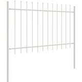  Vrtna ograja z vrhom kopja, bela, 13,6x1 m, jeklo | Shoptok.si