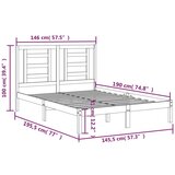  Okvir za krevet od masivne borovine bijeli 140 x 190 cm | shoptok.hr