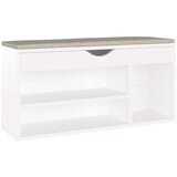 vidaXL klupa za cipele s jastukom bijela 104 x 30 x 49 cm od iverice | shoptok.hr