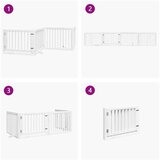 vidaXL Ograda za pse z vrati zložljiva 4 paneli bela 320 cm topolovina | Shoptok.si