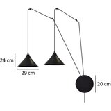  Visilica na sajli ABRAMO 2xE27/15W/230V crni | Eponuda.com