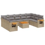  10-dijelni set vrtnih sofa s jastucima bež od poliratana | shoptok.hr