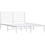  Metalni okvir za krevet s uzglavljem bijeli 140 x 200 cm | shoptok.hr