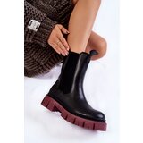 PE1 Women's Worker Boots On The Platform Black and burgundy Aliana | ePonuda.com