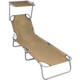 The Living Store Zložljiv ležalnik s streho taupe aluminij - Ležalnik, (21483256) | Shoptok.si