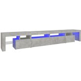 Maison Chic TV omarica - TV stojalo - Televizijska omarica z LED lučkami betonsko siva 260x36,5x40 cm, (21701247) Cene