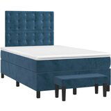  The Living Store Box spring postelja z vzmetnico temno moder 120x190 cm žamet - Box Spring Postelja, (21488596) | Shoptok.si