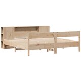  Krevet s regalom za knjige bez madraca 200 x 200 cm od borovine | shoptok.hr