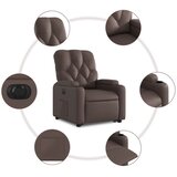  Električna naslonjač na podizanje od umjetne kože smeđi | shoptok.hr