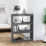 vidaXL knjižna omara/pregrada siva 80x30x103,5 cm trdna borovina Cene