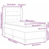  Krevet s opruga kutije Tamnozelena 200 x 90 cm Baršun | shoptok.hr