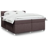 vidaXL Box spring postelja z vzmetnico temno rjav 200x200 cm blago, (21302388) Cene