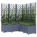  Cvetlično korito z oporno mrežo temno sivo 120x120x136 cm PP, (20601774) | Shoptok.si