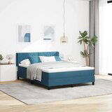 vidaXL Boxspring - Krevet s oprugama i madracem Crni 100x200 cm Baršun Tamno plava | shoptok.hr