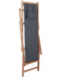  Zložljiv stol za na plažo blago in lesen okvir sive barve, (20660639) | Shoptok.si