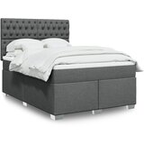 vidaXL Box spring postelja z vzmetnico temno siva 160x200 cm blago Cene