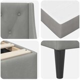  Okvir kreveta s madracem Svijetlo siva 100 x 200 cm Baršun | shoptok.hr