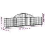  Lučne gabionske košare 9 kom 200x30x40/60 cm pocinčano željezo | shoptok.hr