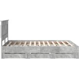 Krevetna konstrukcija s ladicama Betonski sivi 150 x 200 cm | shoptok.hr