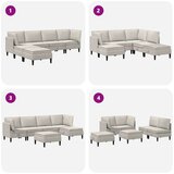  Komplet pohištva za dnevno sobo z blazino 6 pcs Krem Žamet, (5000272720) | Shoptok.si