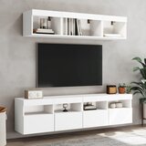  5-dijelni zidni TV elementi s LED bijeli od konstruiranog drva | shoptok.hr